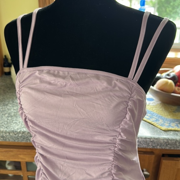 Lilac purple ruched dress NWOT - Picture 3 of 7